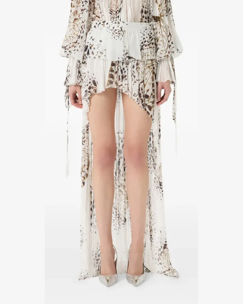 Blumarine Georgette-Rock mit Schmetterling-Print - Weiß Weiß