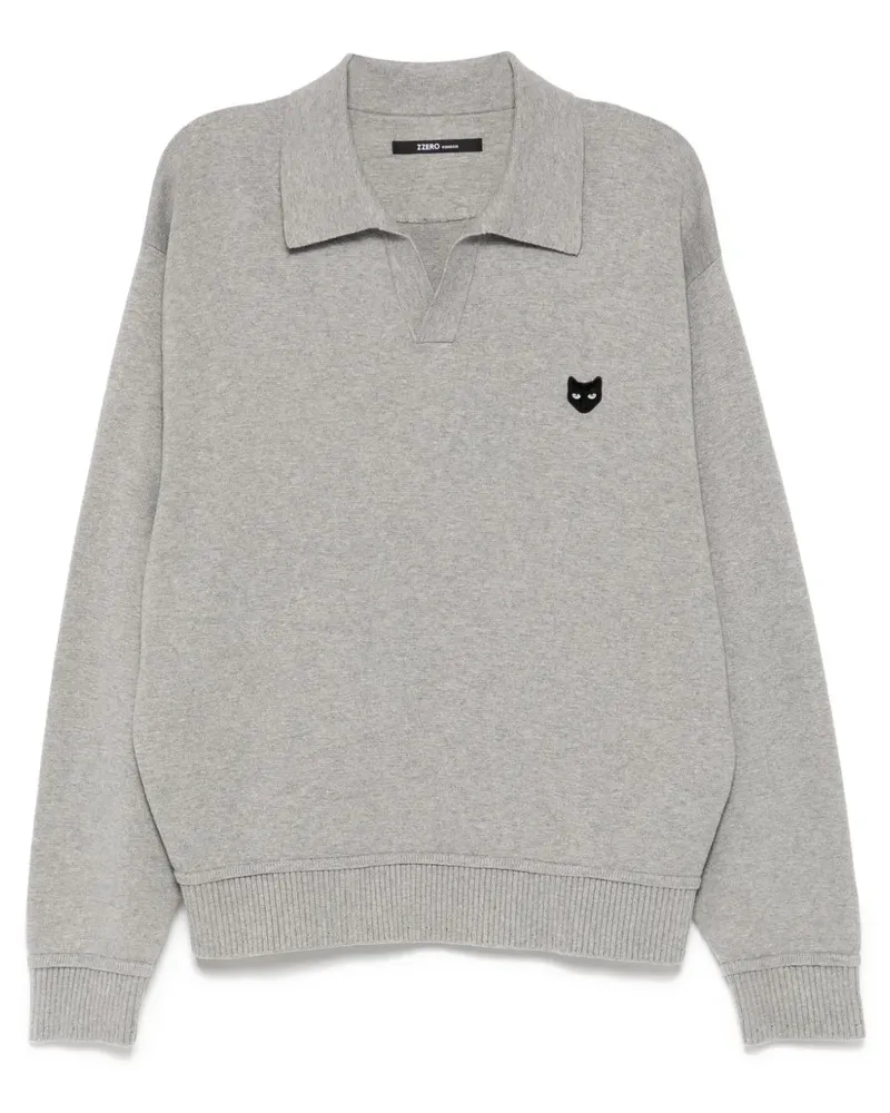 SONGZIO Pullover mit offenem Kragen - Grau Grau