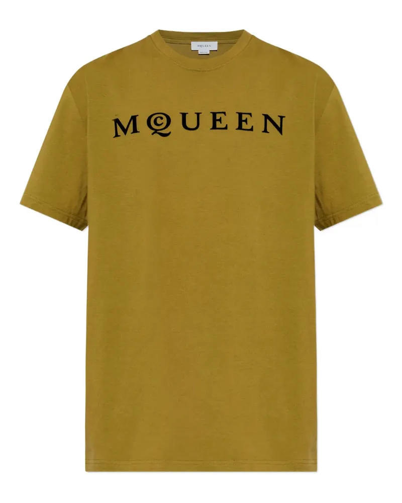 Alexander McQueen T-Shirt mit Logo-Print - Braun Braun