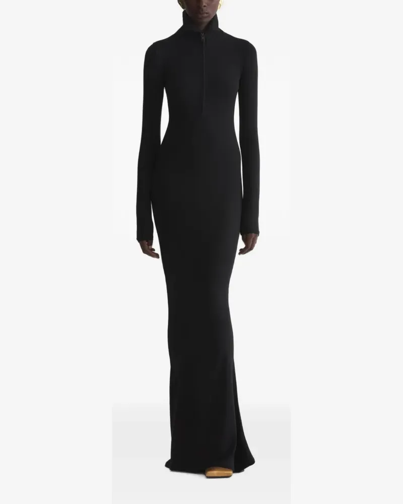 Thierry Mugler Kleid mit Stehkragen - Schwarz Schwarz