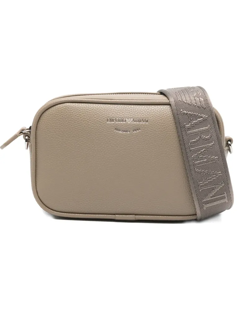 Emporio Armani logo-strap crossbody bag - Nude Nude