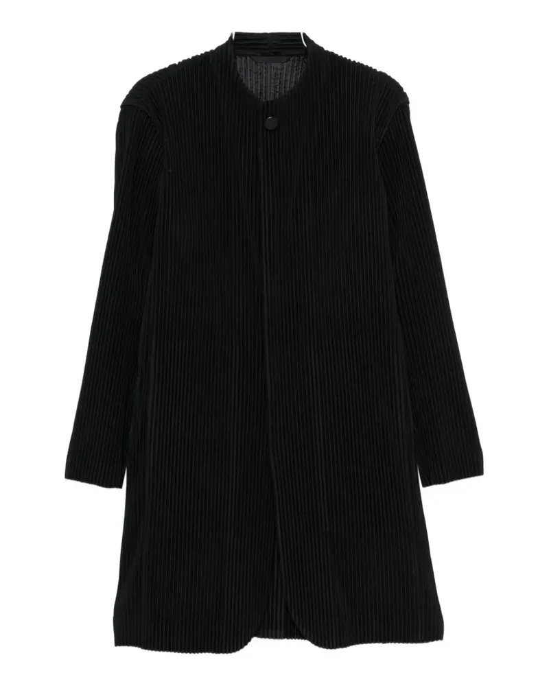 Issey Miyake plissé-effect coat - Schwarz Schwarz