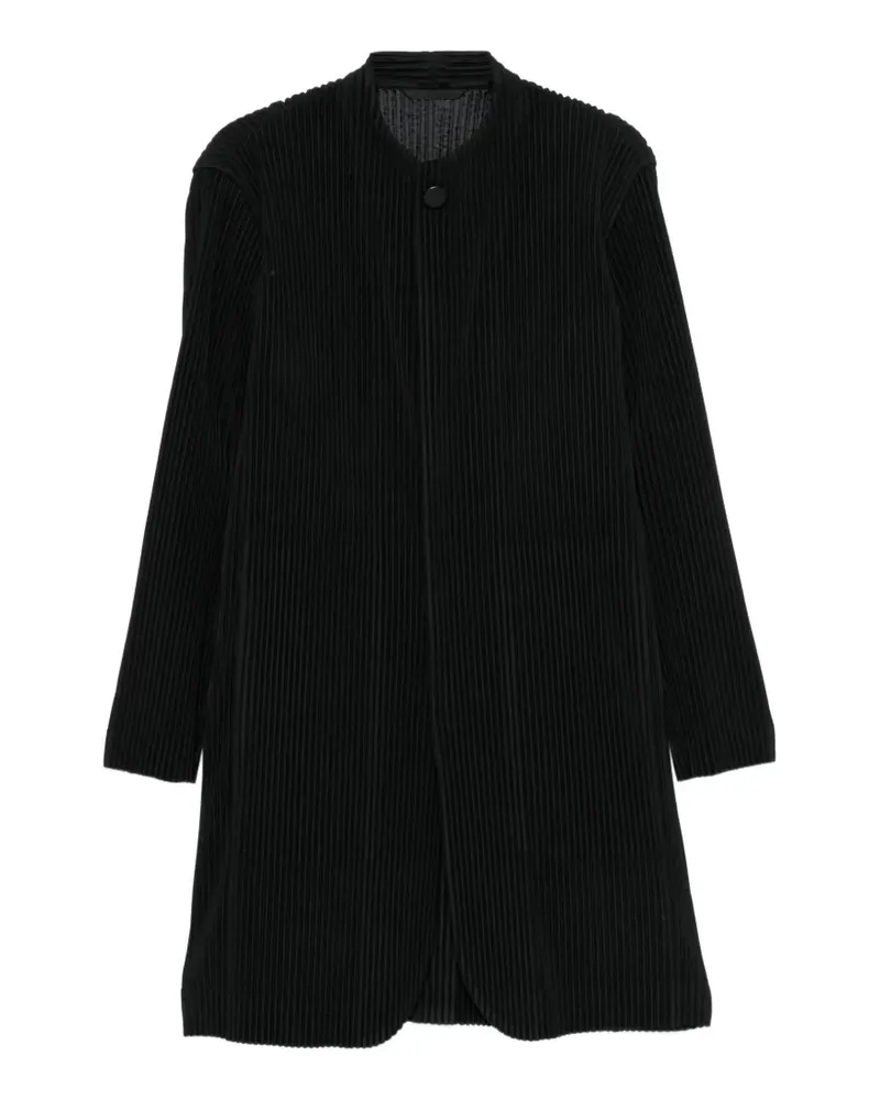 Issey Miyake plissé-effect coat - Schwarz Schwarz