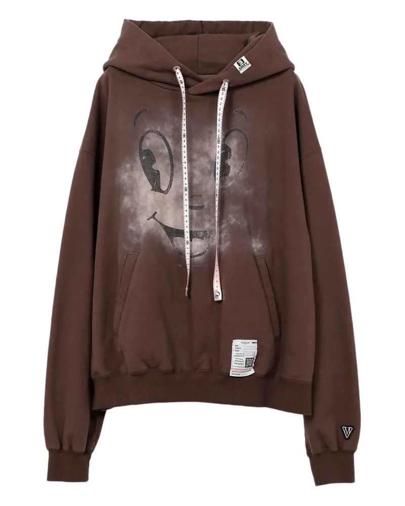 MIHARAYASUHIRO Hoodie mit Happy Face-Print - Braun Braun