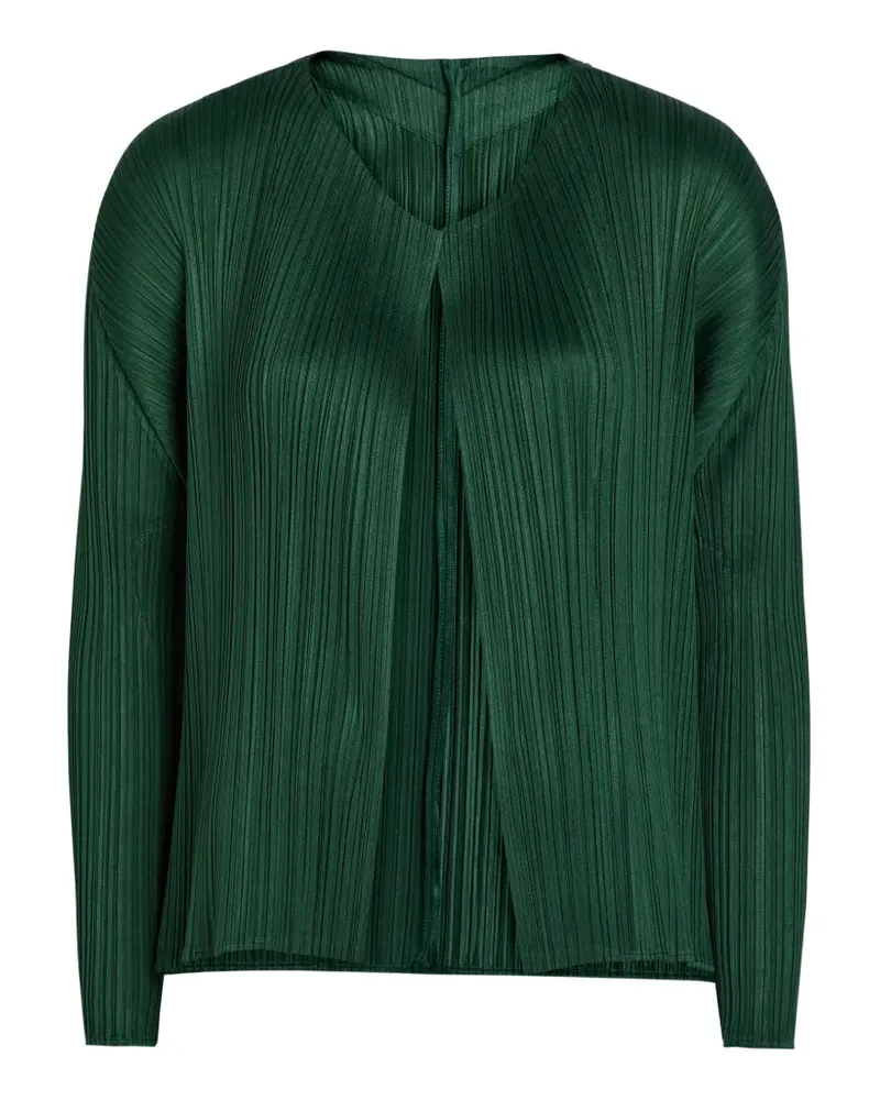 Issey Miyake plissé-effect cardigan - Grün Grün