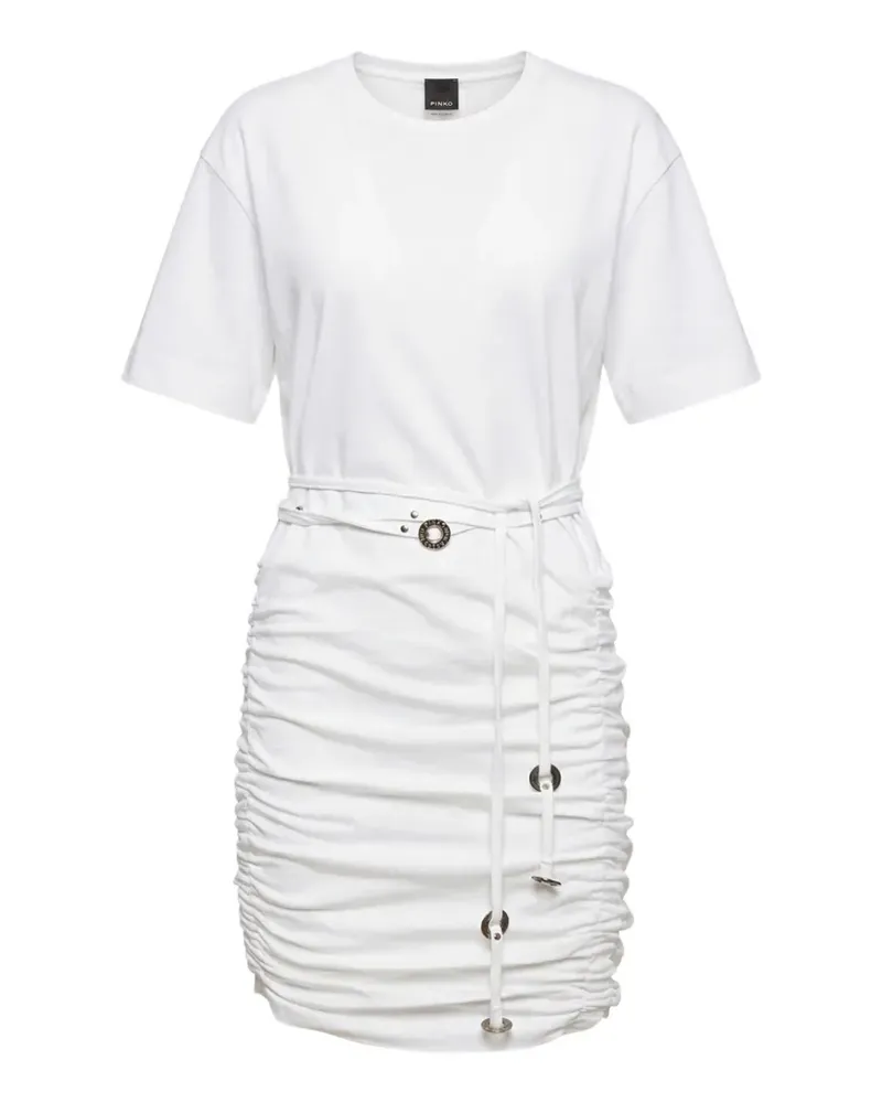 Pinko Anguillara ruched drawstring-waist dress - Weiß Weiß