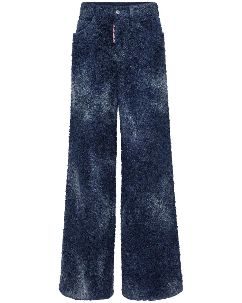 Dsquared2 Bouclé-Hose mit weitem Bein - Blau Blau