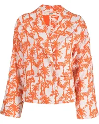 ODEEH Jacke mit Palmen-Print Orange