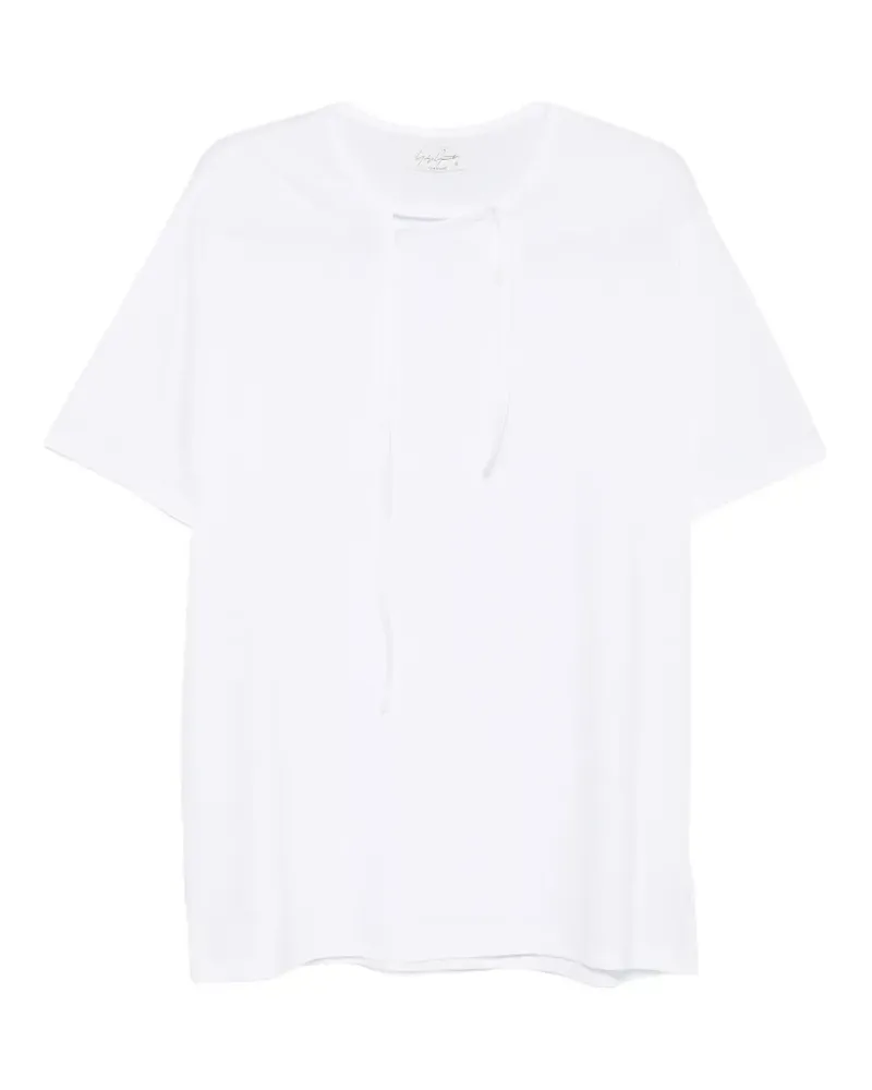 Yohji Yamamoto T-Shirt mit Schnürung - Weiß Weiß