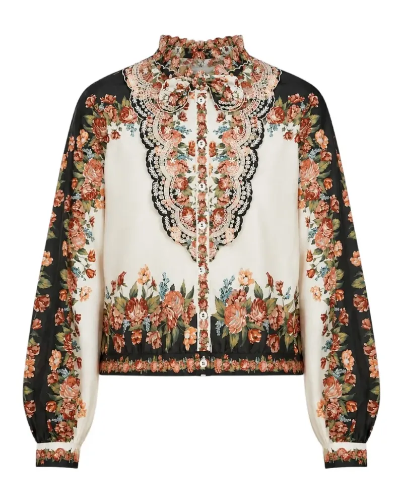 FARM Rio Hemd mit Blumenprint - Nude Nude