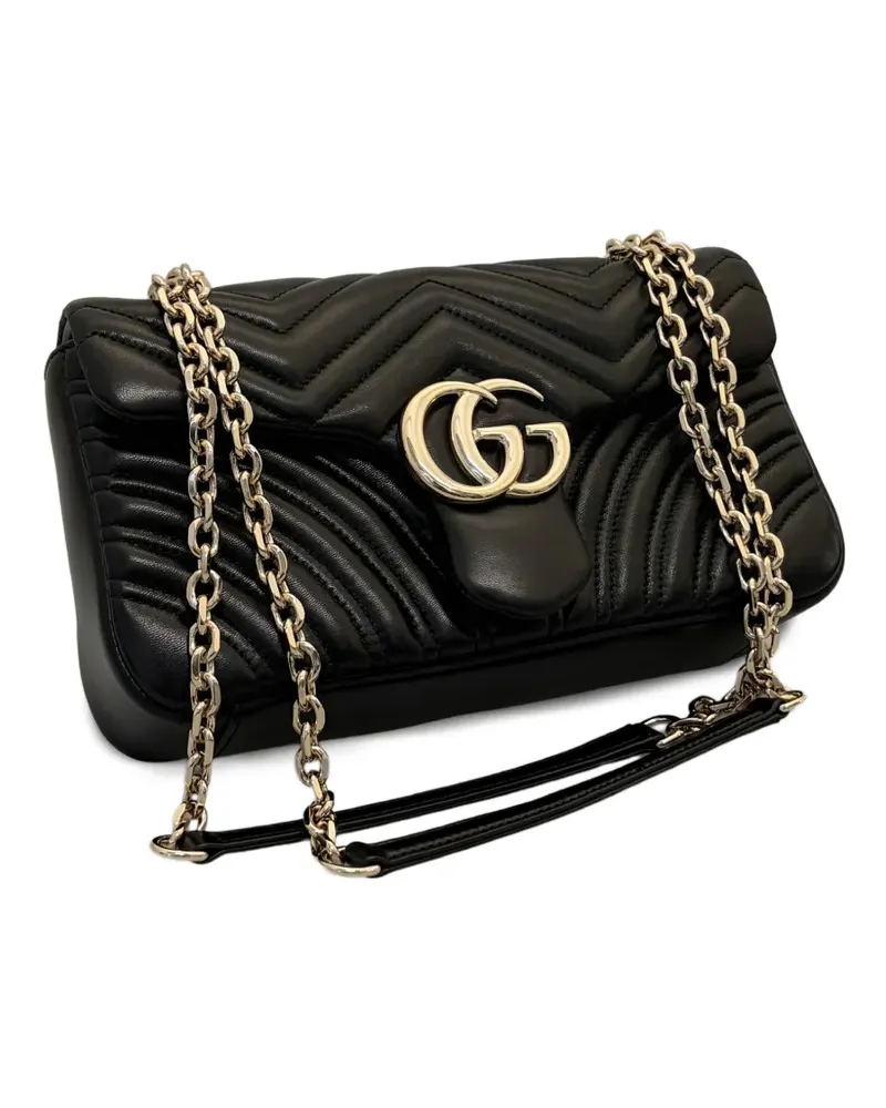 Gucci GG Marmont Schultertasche mit Kettenriemen - Schwarz Schwarz