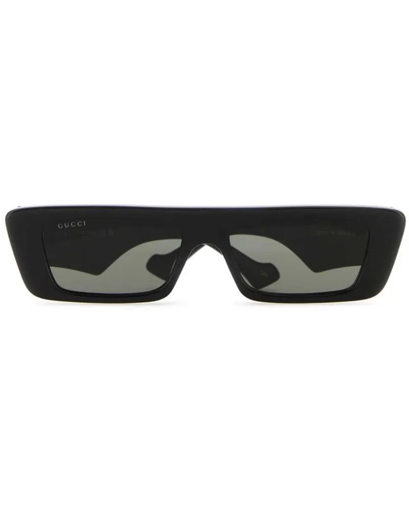 Gucci Sonnenbrille mit eckigem Gestell - Schwarz Schwarz