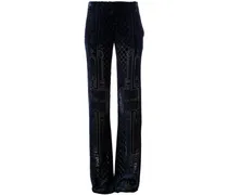 brocade wide leg trouser - Blau