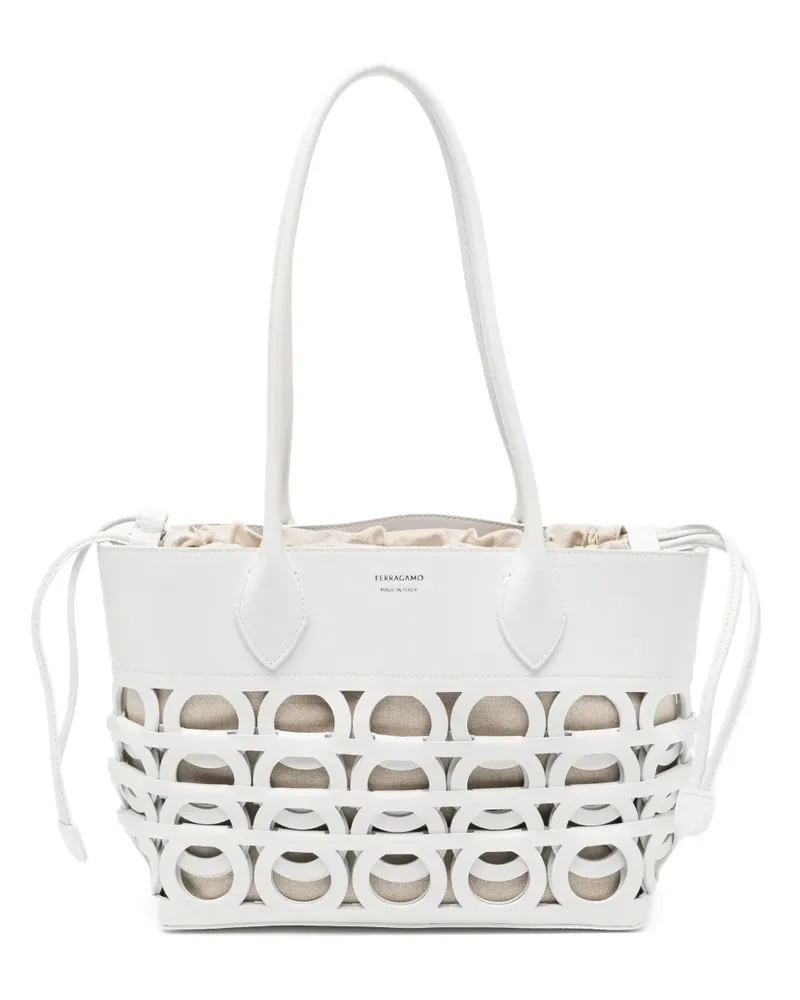 Ferragamo Shopper mit Logo-Print - Weiß Weiß