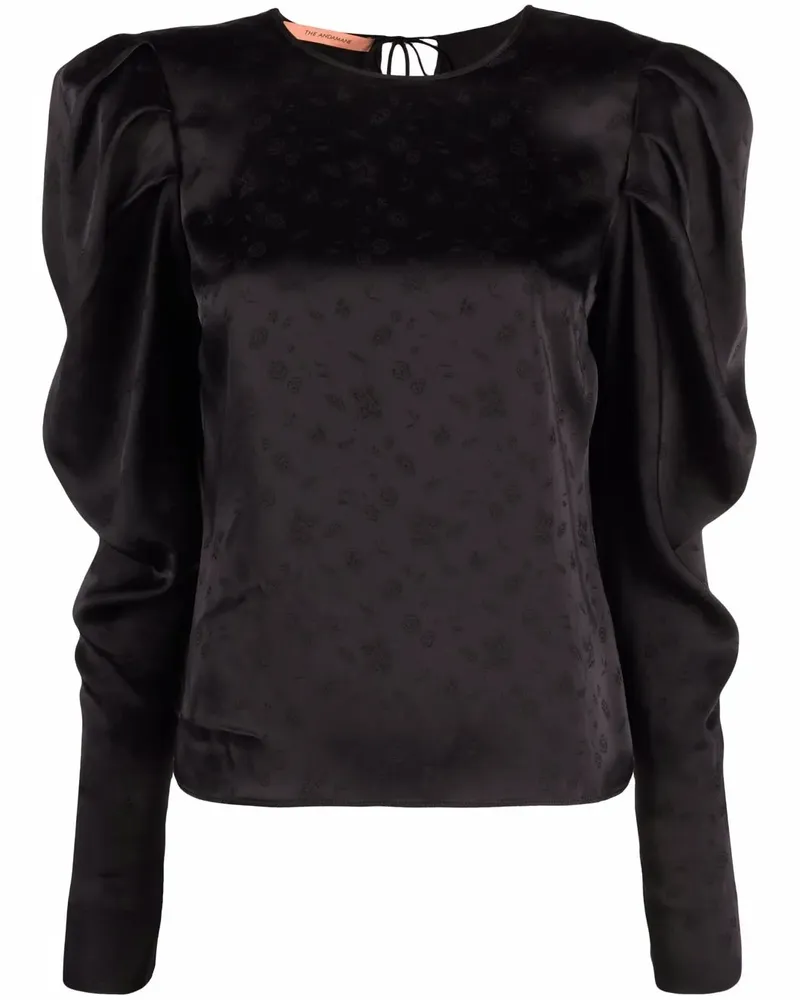 ANDAMANE Bluse mit Puffärmeln - Schwarz Schwarz