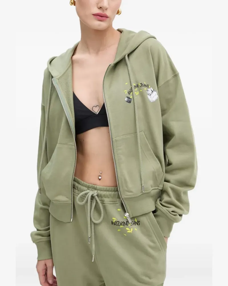 Moschino zip-fastening sweatshirt - Grün Grün