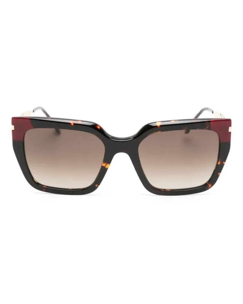 Carolina Herrera New York Eckige Sonnenbrille in Schildpattoptik - Braun Braun