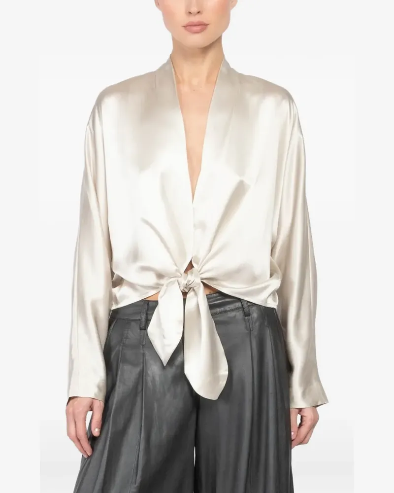 The Sei tie-front blouse - Nude Nude