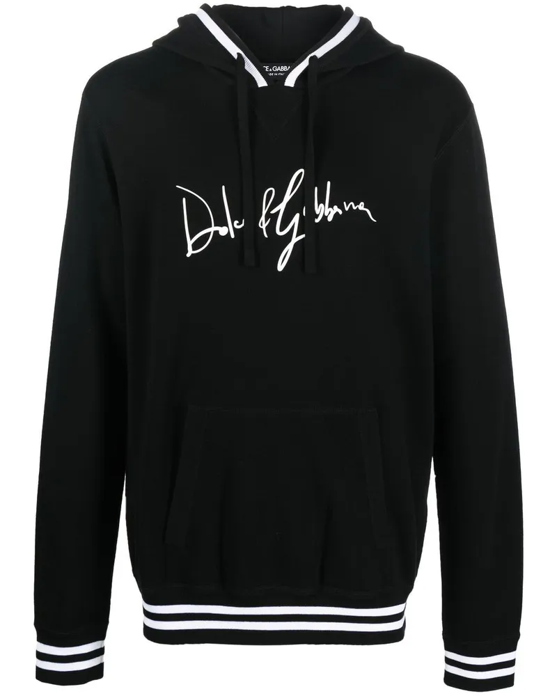 Dolce & Gabbana Hoodie mit Logo-Print - Schwarz Schwarz
