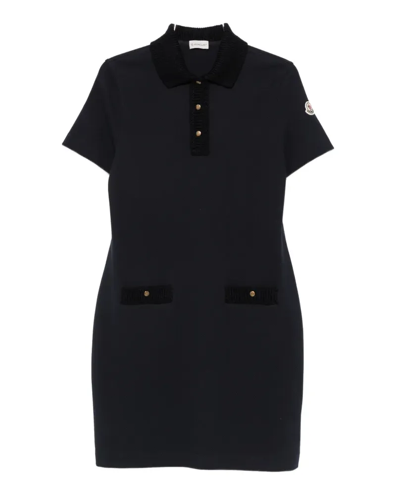 Moncler short-sleeve logo-patch mini dress - Blau Blau