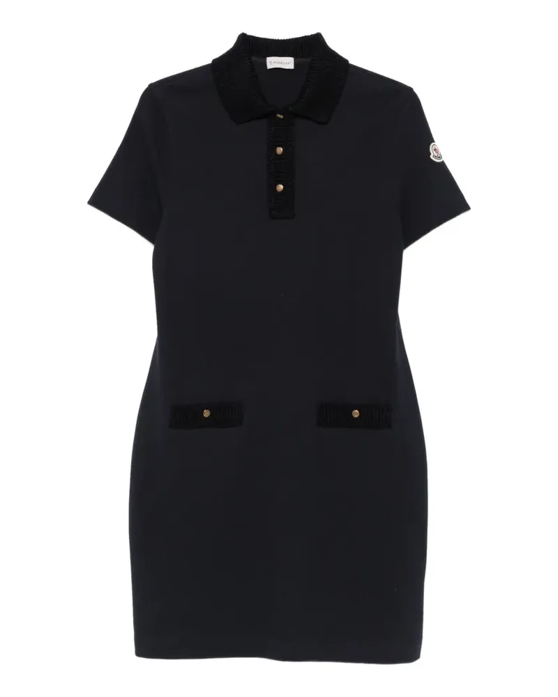 Moncler short-sleeve logo-patch mini dress - Blau Blau