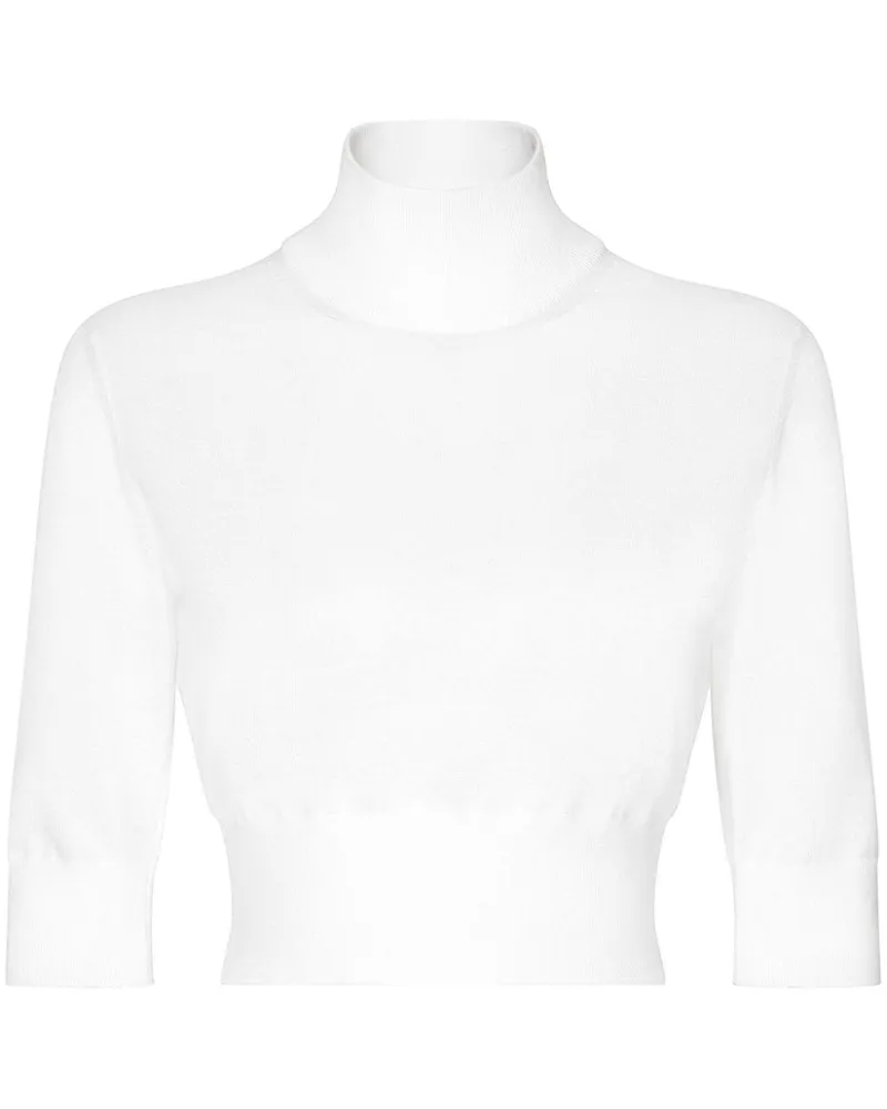 Dolce & Gabbana Cropped-Rollkragenpullover - Weiß Weiß