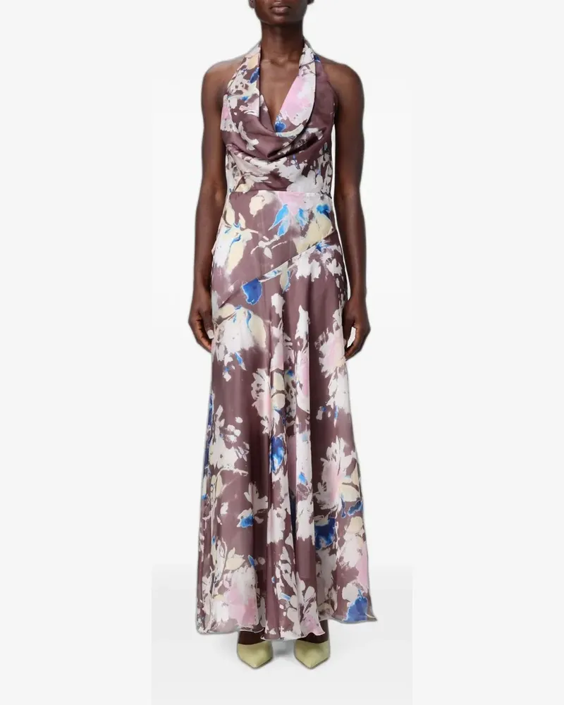 Hanita floral-print halterneck dress - Braun Braun