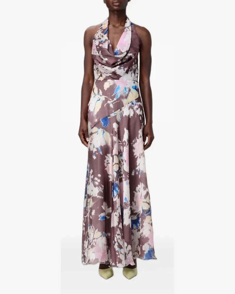 Hanita floral-print halterneck dress - Braun Braun