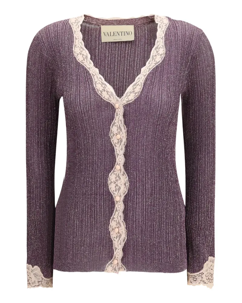 Valentino Garavani Cardigan mit Spitze - Violett Violett