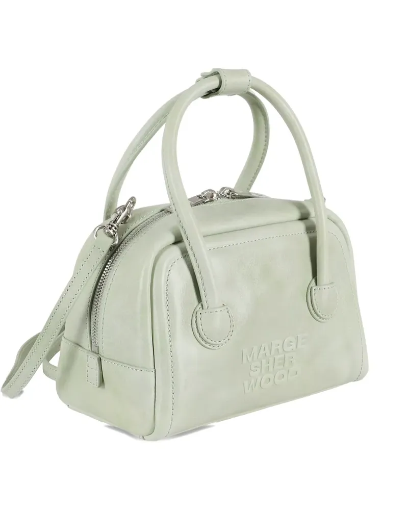 Marge Sherwood top-handle logo-plaque clutch bag - Grün Grün