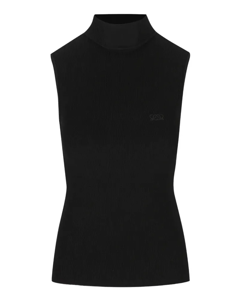 Loewe embroidered high-neck top - Schwarz Schwarz