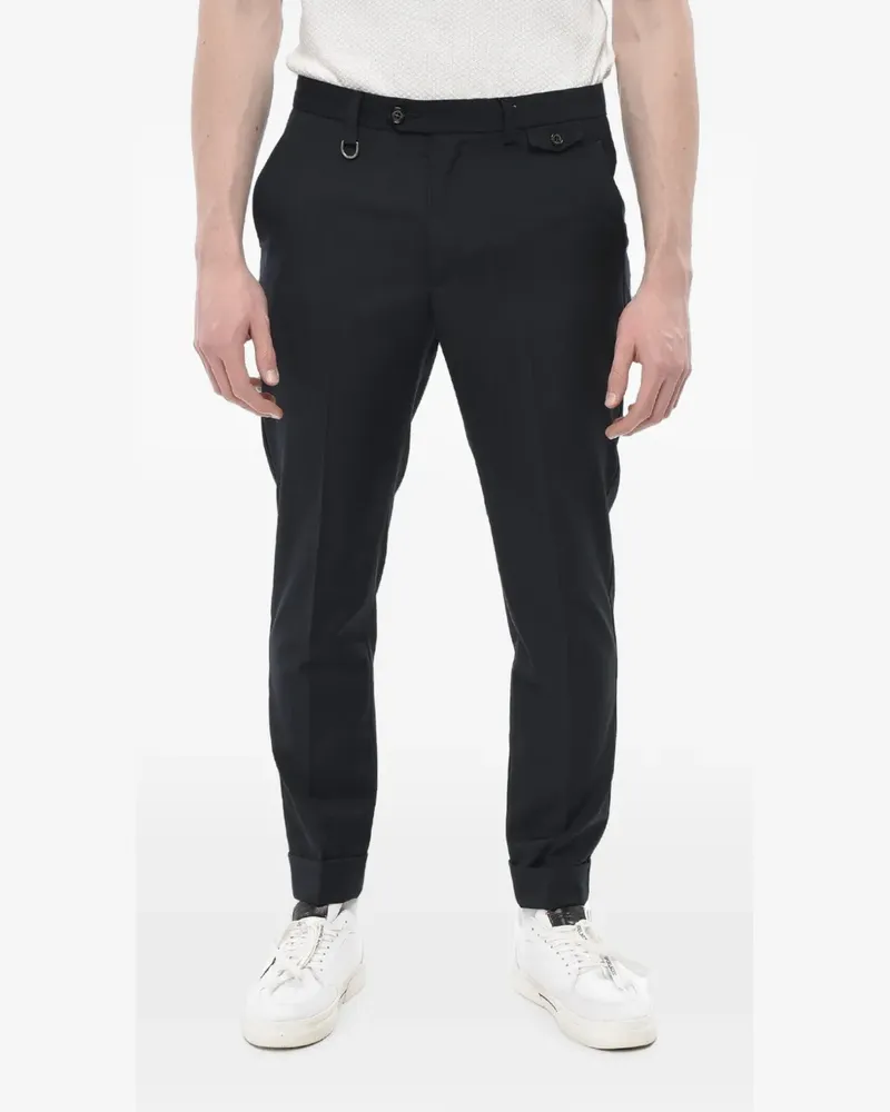 Paolo Pecora Milano turn-up-cuff trousers - Schwarz Schwarz