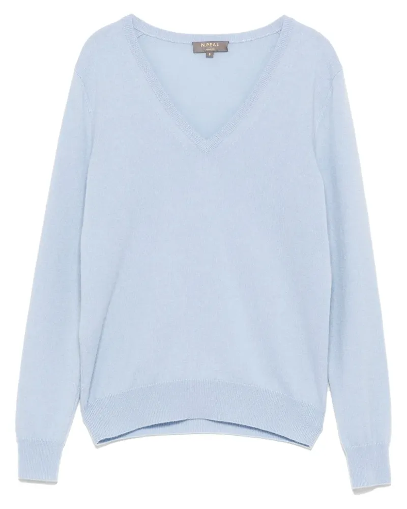 N.Peal Phoebe Pullover mit V-Ausschnitt - Blau Blau