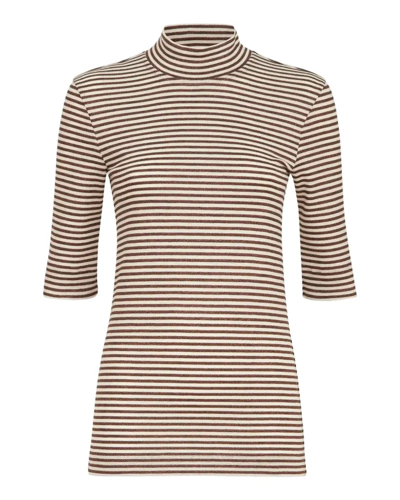 Brunello Cucinelli Gestreiftes Monili T-Shirt - Nude Nude