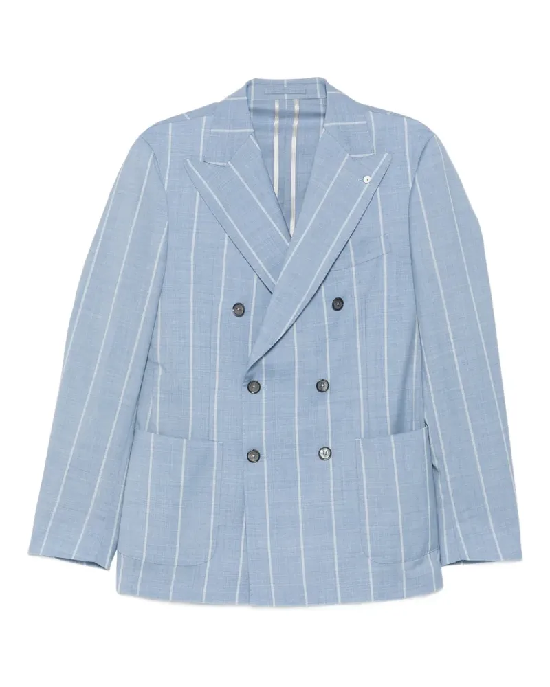 Luigi Bianchi Mantova pinstripe double-breasted suit - Blau Blau