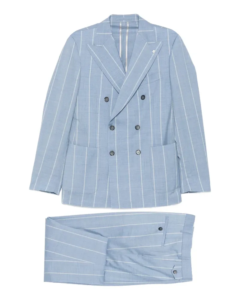 Luigi Bianchi Mantova pinstripe double-breasted suit - Blau Blau