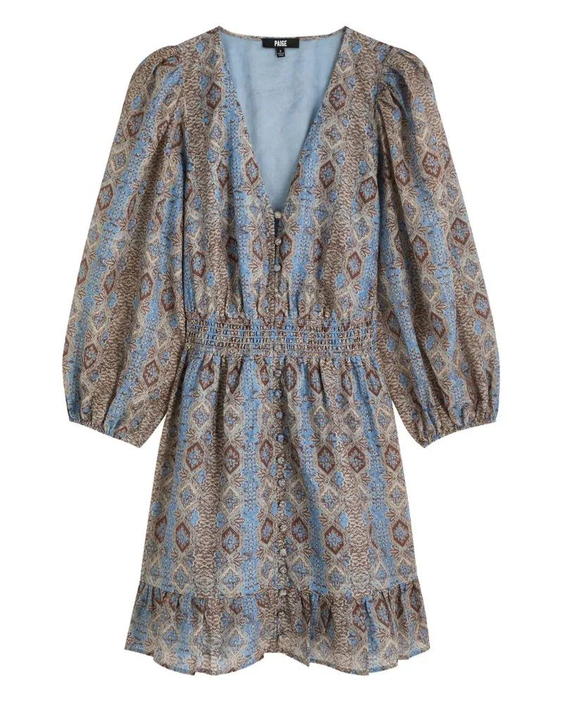 Paige Ophelie patterned mini dress - Blau Blau