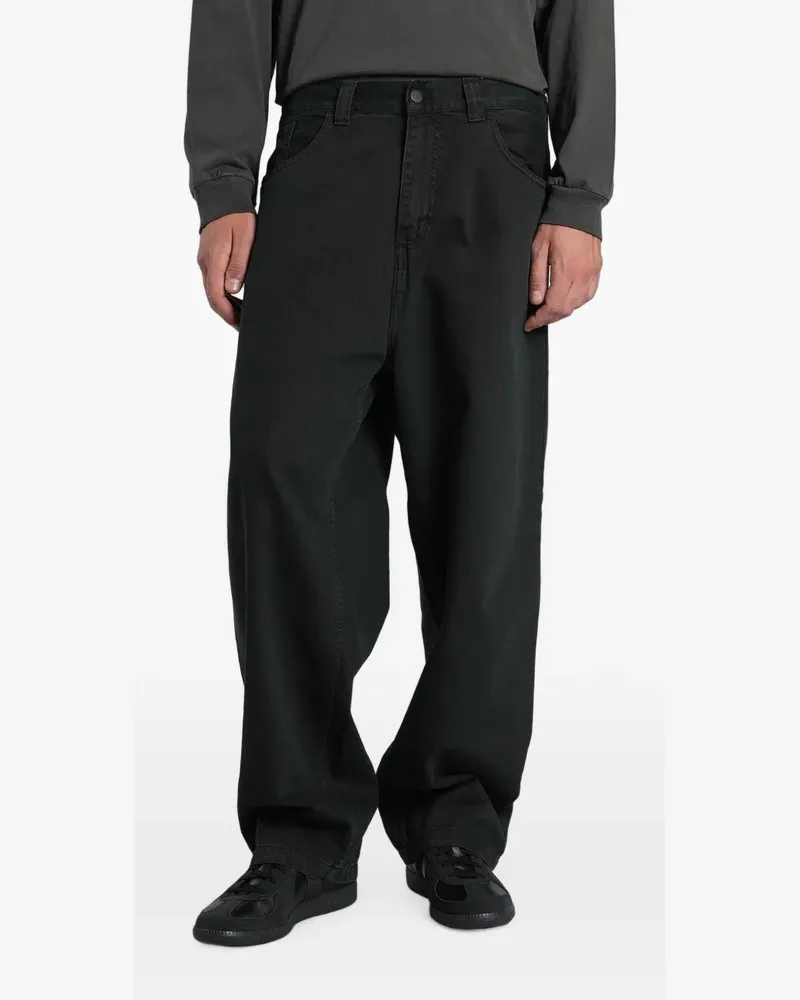Carhartt WIP logo-patch wide-leg jeans - Schwarz Schwarz
