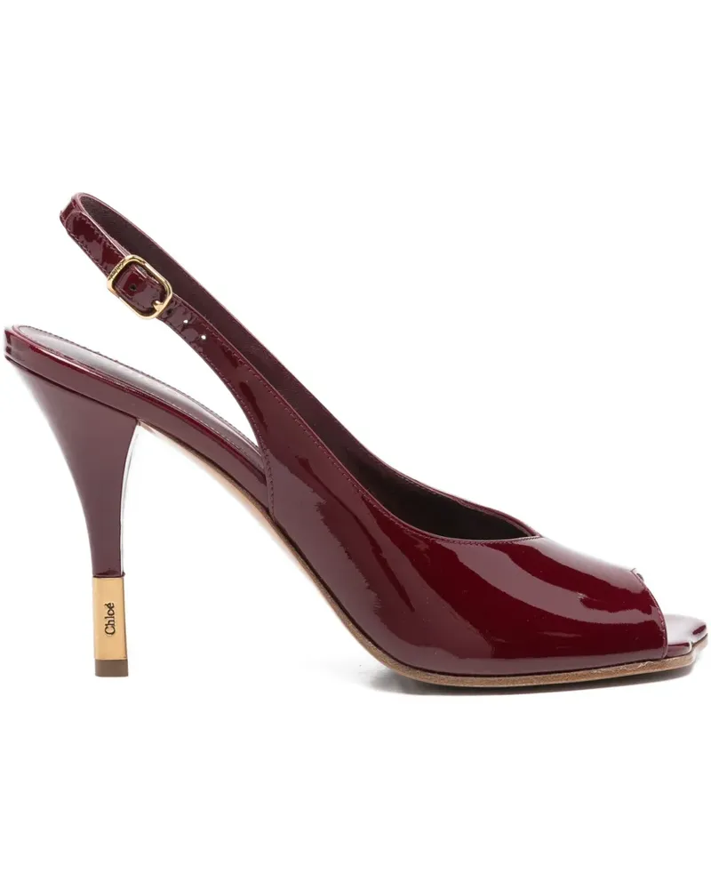 Chloé 100mm heel slingback sandals - Rot Rot