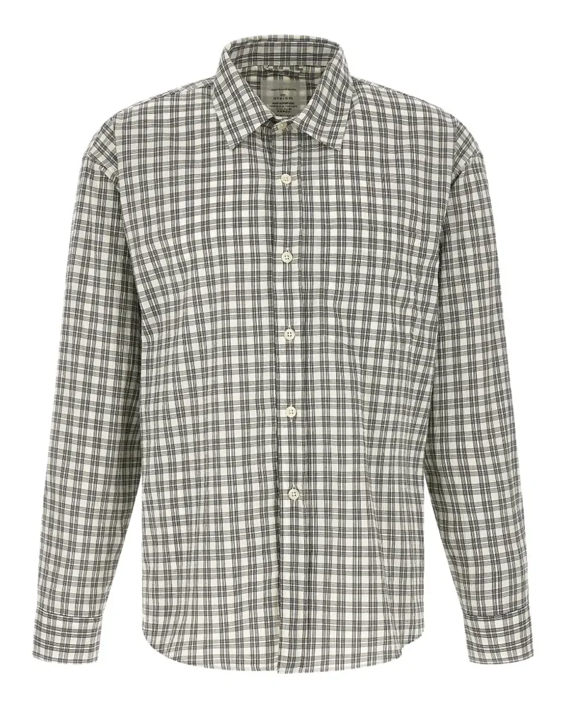 Mfpen check-print long-sleeve shirt - Nude Nude