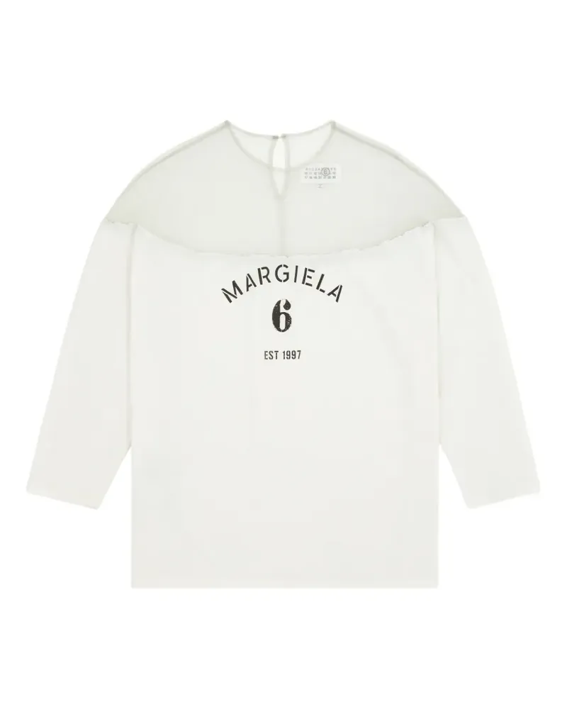 Maison Margiela T-Shirt mit Logo - Weiß Weiß