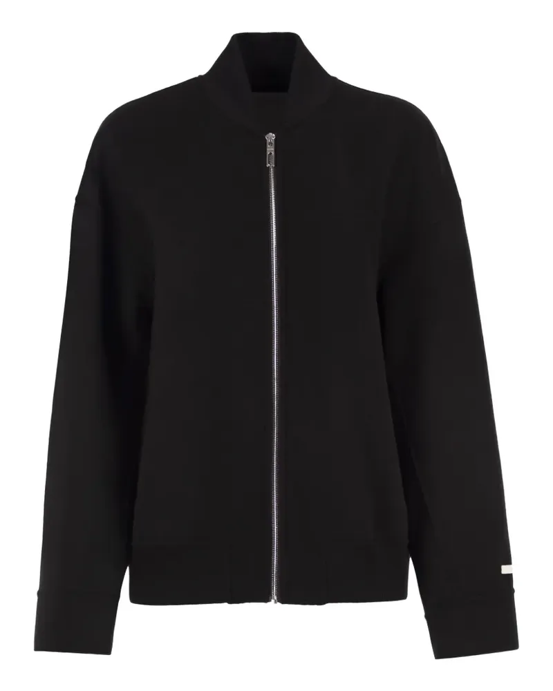 SPORTMAX ribbed-knit virgin-wool bomber jacket - Schwarz Schwarz