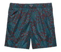 Bedruckte Badehose aus Re-Nylon - Rot