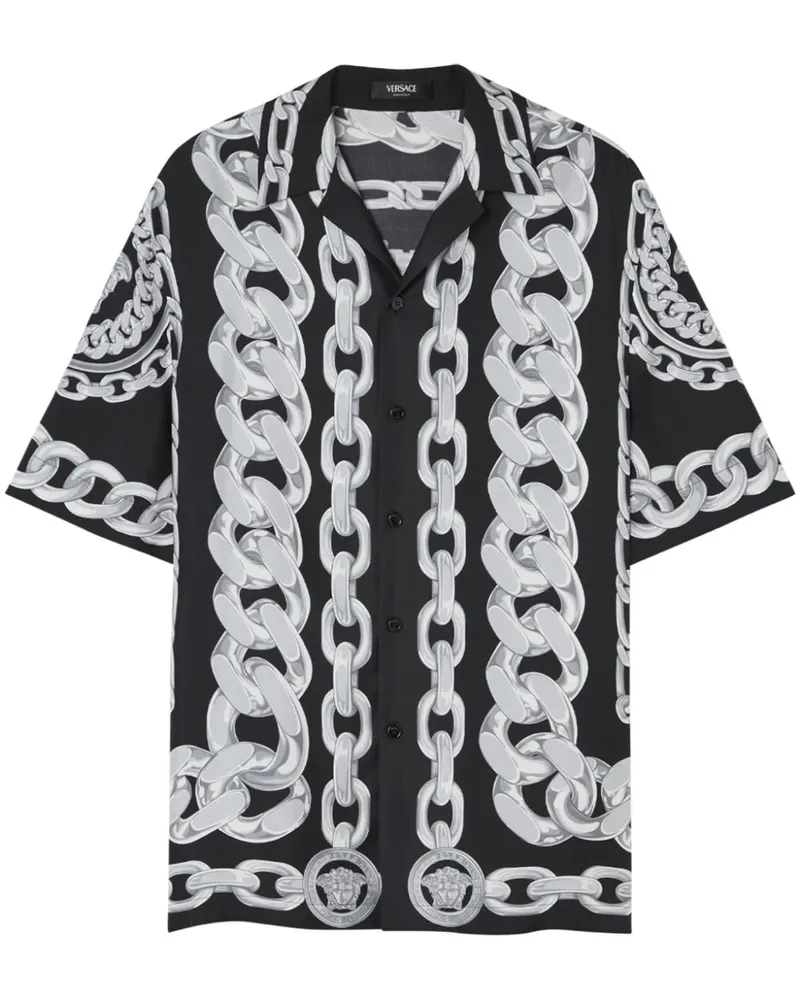 Versace Medusa Chains Seidenhemd - Schwarz Schwarz
