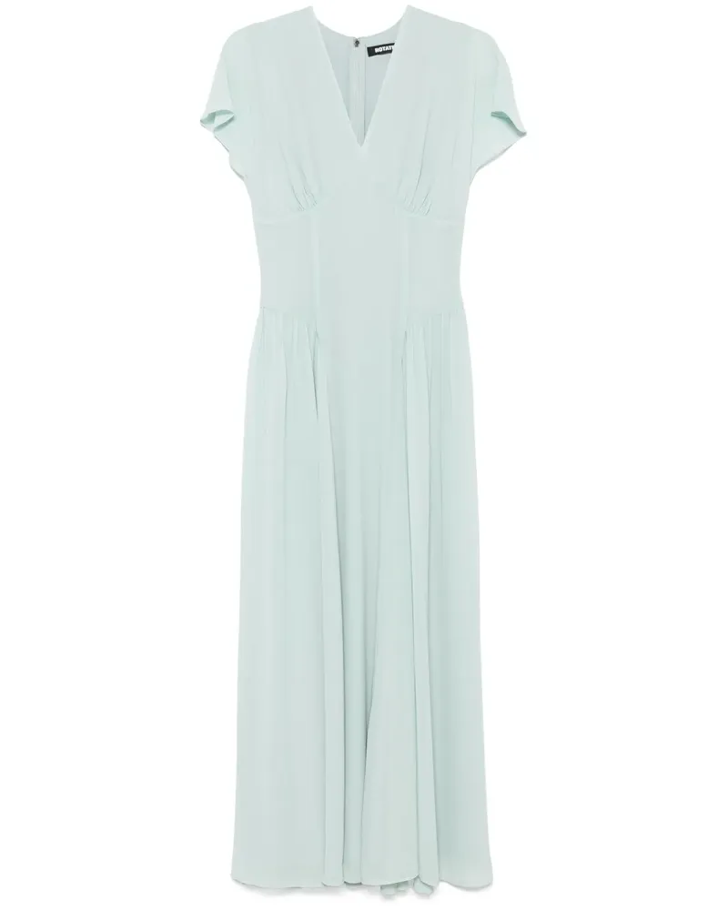 ROTATE Birger Christensen Maxikleid mit V-Ausschnitt - Blau Blau