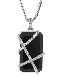 David Yurman Cable Wrap Sterlingsilber-Amulett mit Diamanten Silber