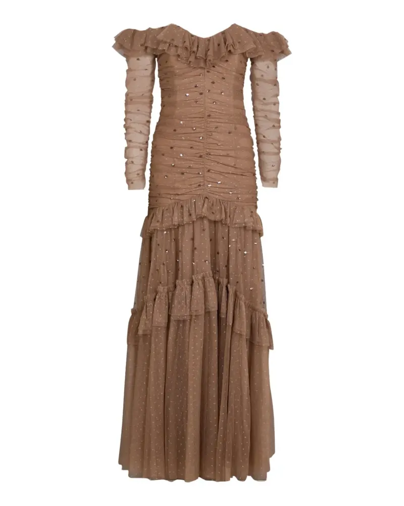 Needle & Thread Sequin Glimmer ruffled gown - Braun Braun