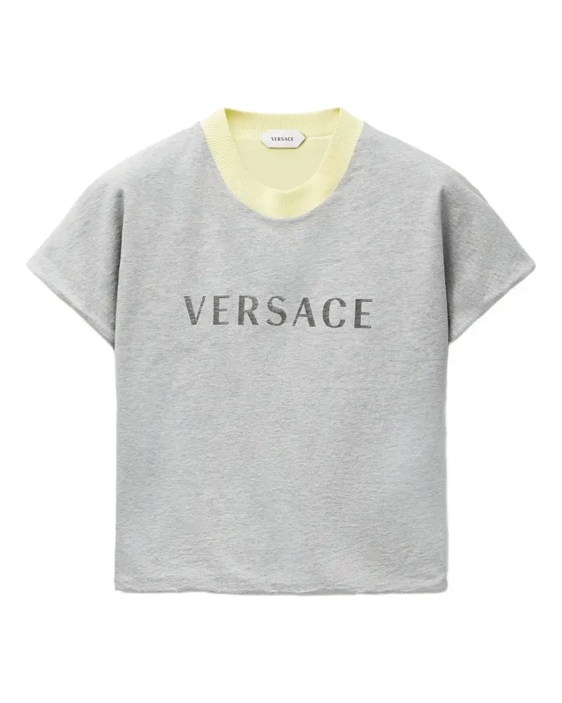Versace logo-print layered-effect T-shirt - Grau Grau