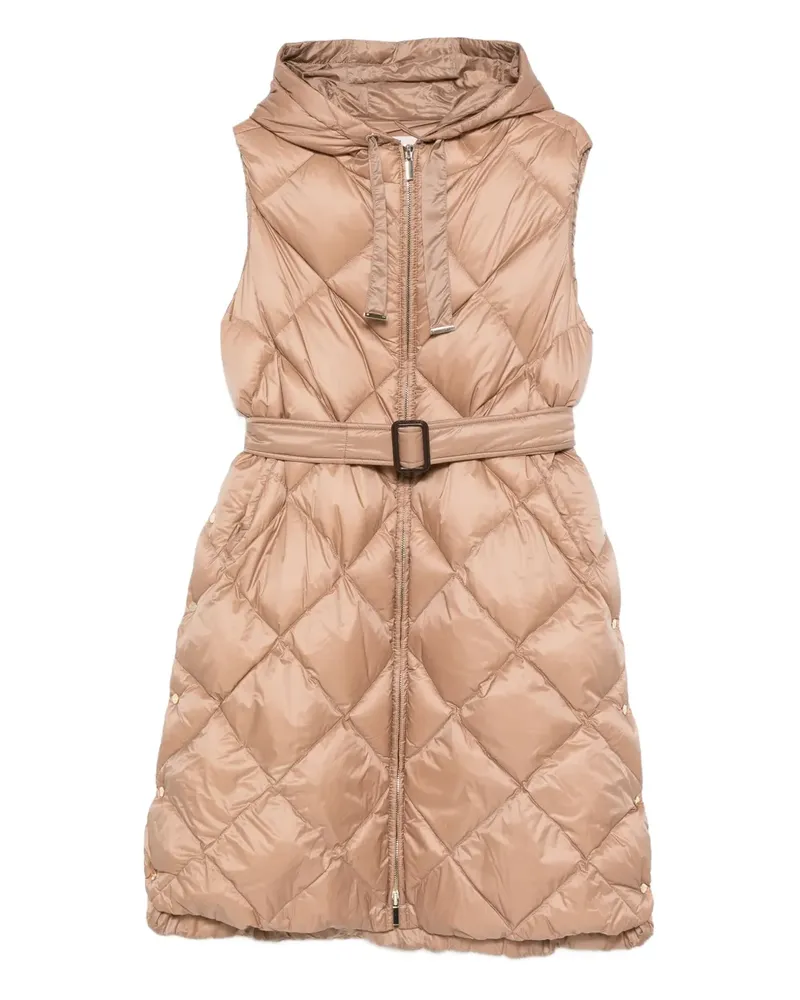 Max Mara belted quilted coat - Nude Nude