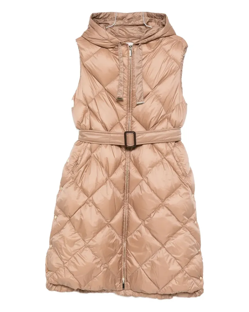Max Mara belted quilted coat - Nude Nude